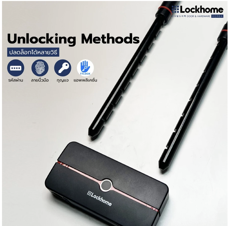 กุญแจจักรยาน แบบสแกนลายนิ้วมือ LOCKHOME รุ่น LH685 ปลดล็อกผ่านบลูทูธ กันน้ำ IP67